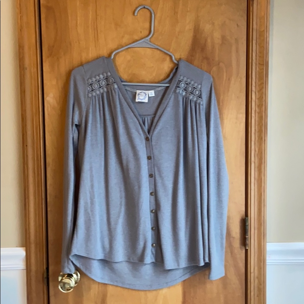 Grey long sleeve with lace detailing